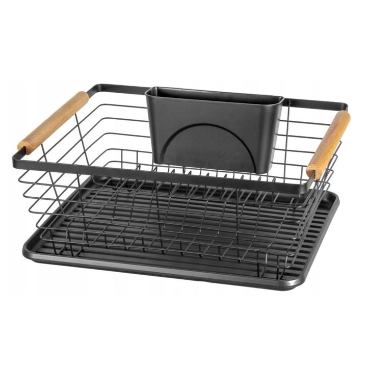 Сушилник за съдове BRUNBESTE, Bb-2312, 36,5 x 30 x 14,5 см, Метал, Пластмаса, Дърво