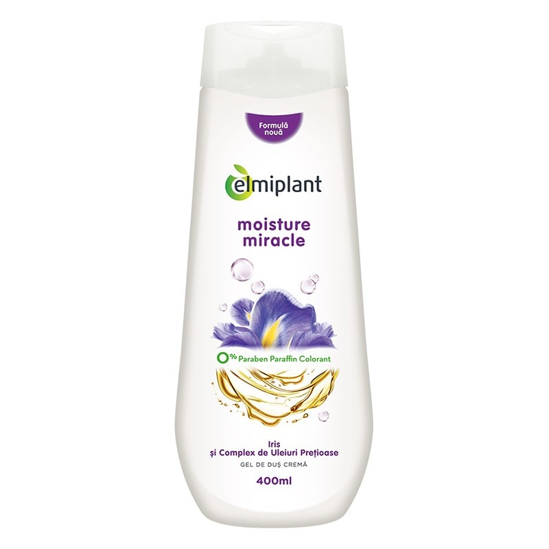 Diferenta Intre Gel De Dus Si Crema De Dus Set 3 x Gel de Dus Crema Elmiplant Moisture Miracle, cu Iris si Uleiuri