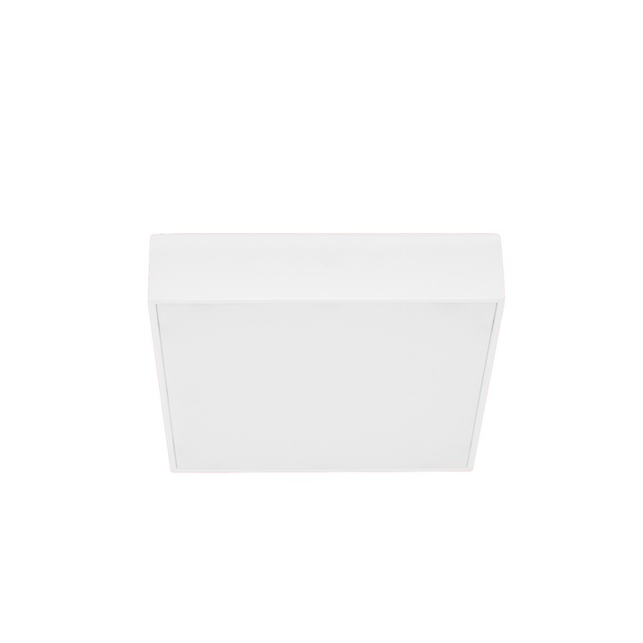 Плафониера LED, 14W/ч, 1470lm - 50 000ч, 3000K Топла светлина, LMS-S14W, квадрат, Цвят: Бял, LED Market