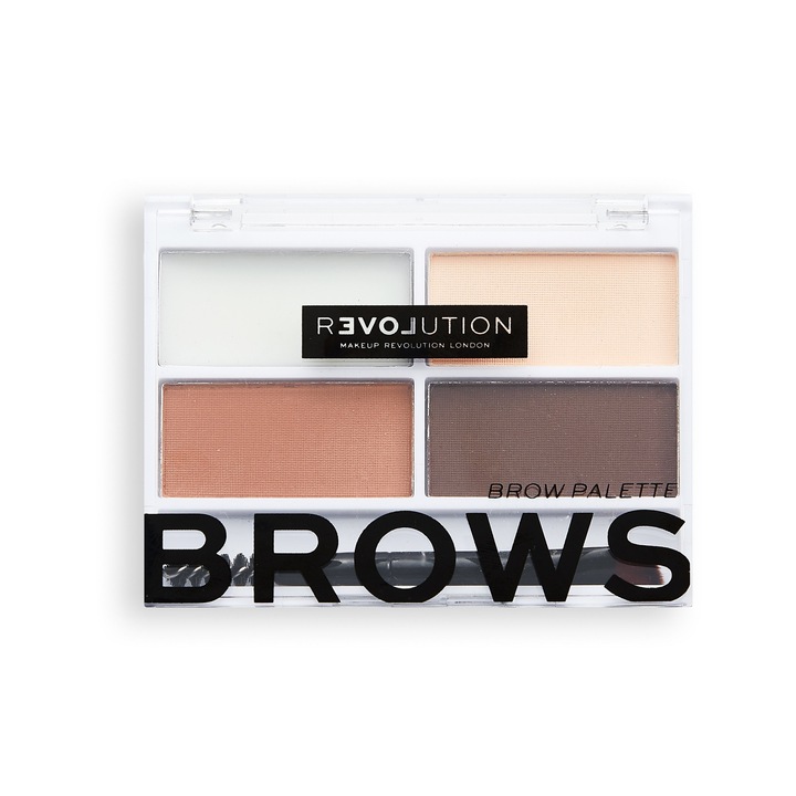 Палитра за вежди Relove Brows, Makeup Revolution, Medium, Многоцветен