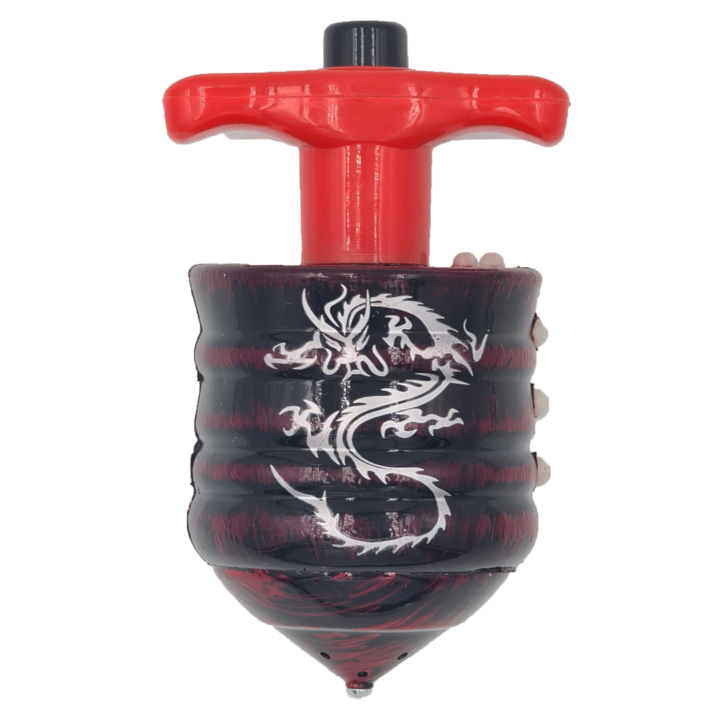 Jucarie Titirez Automat, Muzica, Joc de Lumini, Model Dragon, Rosu, Dalimag