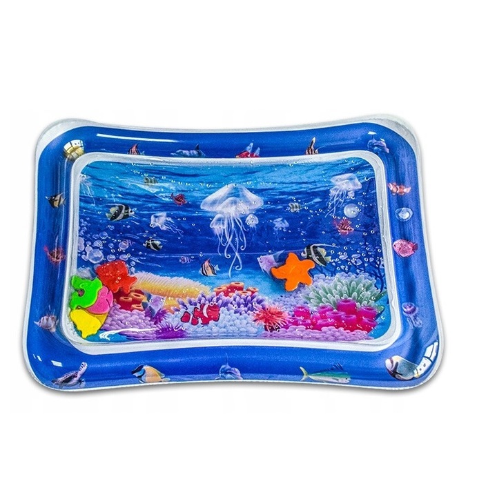 Covoras cu apa senzoriala pentru bebelusi, PVC, Gonflabil, 69x50x8 cm, 3 luni+