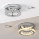 Plafoniera cu LED-uri, Metal/Cristal, Forma Rotunda, 20 * 20 cm, 12W, Lumina calda, 220V, Lumina Calda 3000K, Argint