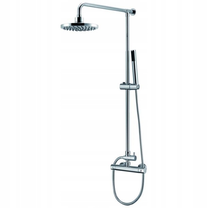 Диамантен душ комплект, кръгла дръжка, сив