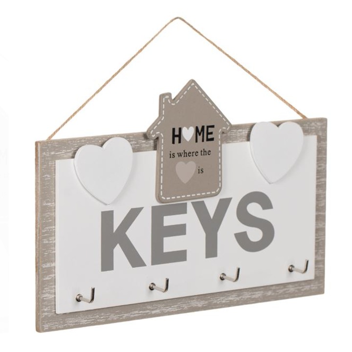 Suport din lemn pentru chei, 4 pozitii, Syamag, 20x14 cm 4