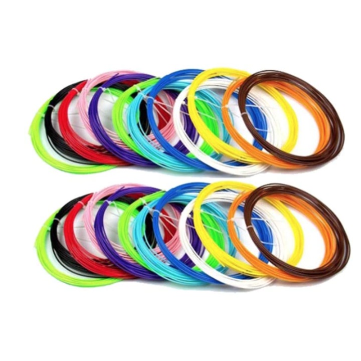 20 db-os filament készlet 3D ceruzához, 1,75 mm, 5 m/db, többszínű