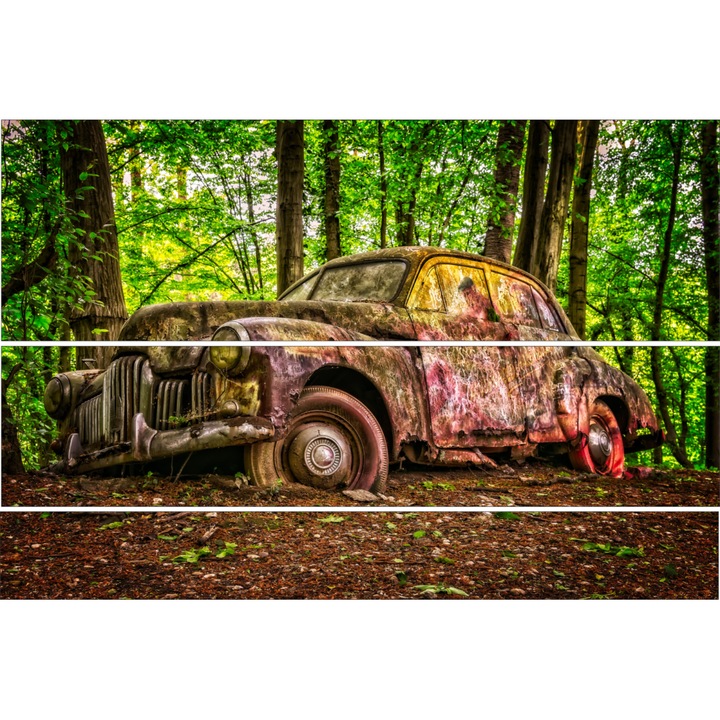 Tablou PVC 5mm, Wood Car, 60 X 90 cm