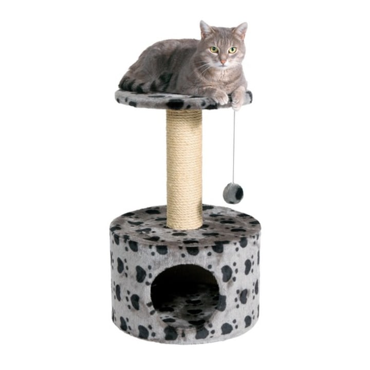 Trixie Toledo 43705 macskabútor, 61 cm, Szürke alapú fekete tappancsokkal