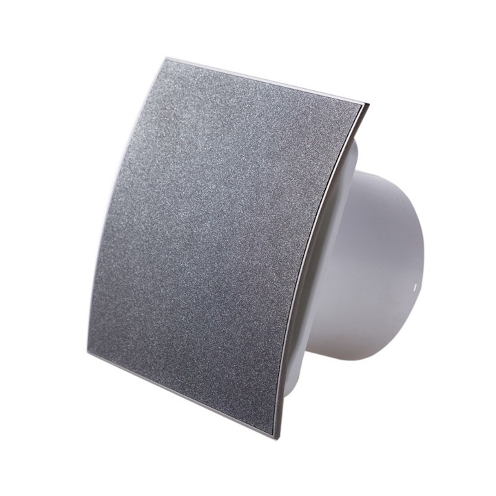 Ventilator baie Graphite Escudo AWENTA, Silent Low 26 dB, tip de perete, Ø 100, 75 m³/h, 5W, ABS ECO, rulmenti Extra Long, UV protect