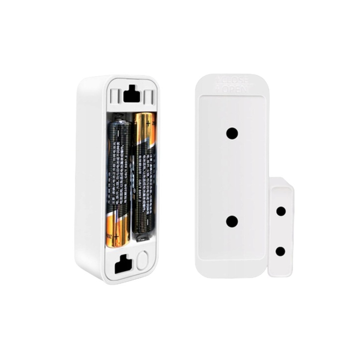 Сензор за врата/прозорец, автоматично включване, Zigbee 3.0 TUYA, малък, 2 x AAA, WiFi, бял