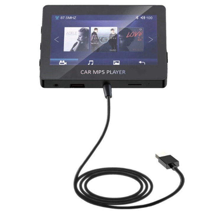 Autós MP5 Lejátszó Bluetooth Transzmitterrel, M6 fekete