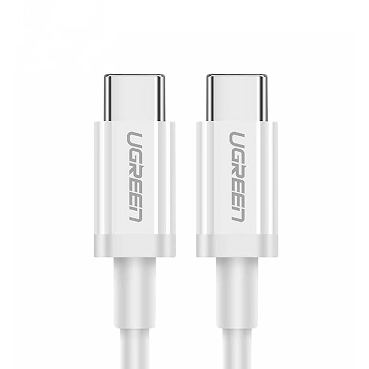 Кабел за данни / зареждане USB-C към USB-C 2м, 60W, PD, 3A, Ugreen, Бял