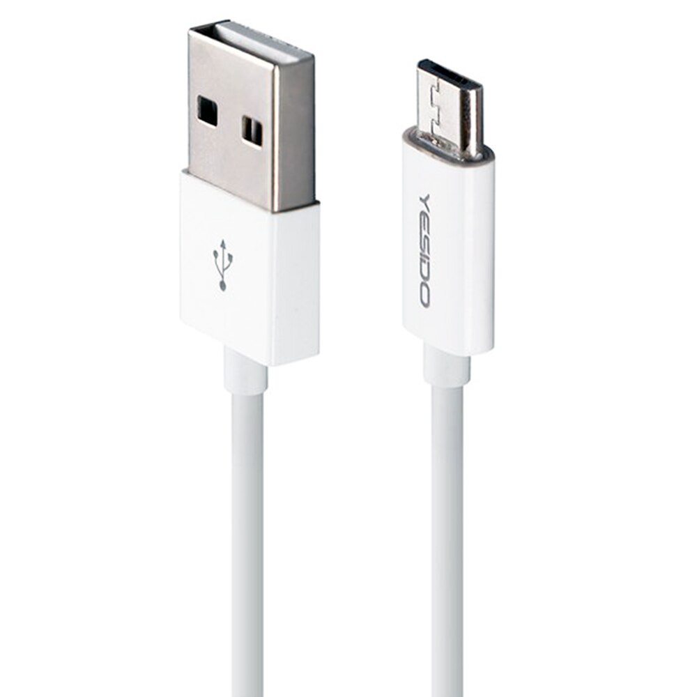 Кабел за данни / зареждане USB към micro USB 1.2m, 2.4A, Yesido, бял ...