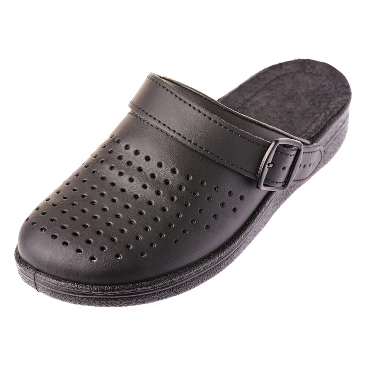 Saboti medicali din piele Tellus 04-04, Negru, 45