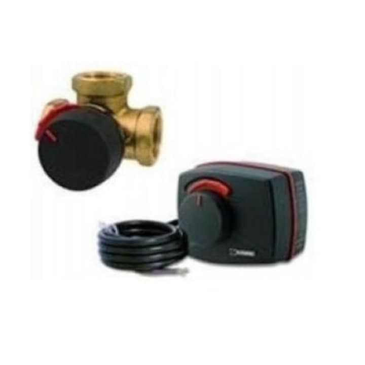 Kit vana amestec + servomotor, ESBE, Alama/Plastic, 2.75 inch, Negru/Auriu