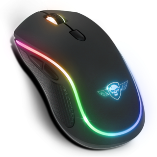 Spirit Of Gamer Pro M9, Raton Inalambrico Gaming Simétrico, 6 Botones Programables, Sensor Óptico 4200 Dpi, 6 Efectos De Retroiluminación RGB Personalizables, Mouse Gaming Ergonómico Recargable