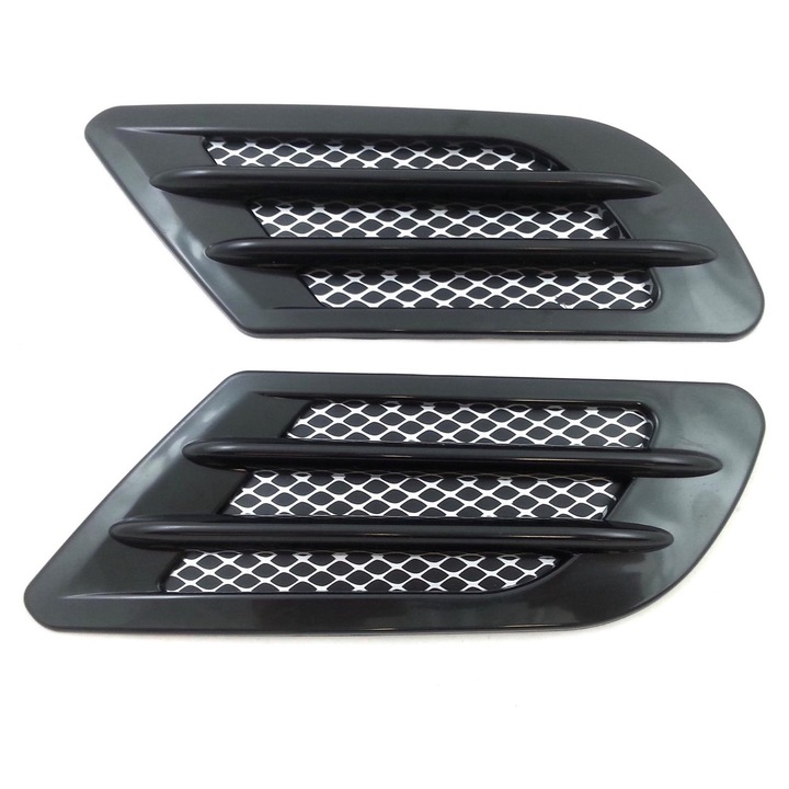 Set de conducte de aer decorative negre pentru capota sau aripa auto