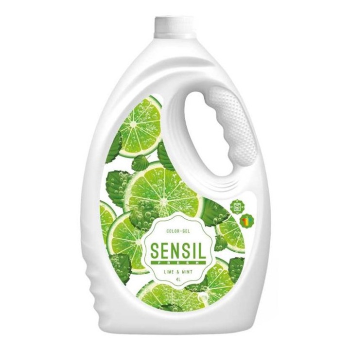 Detergent lichid SENSIL fresh color 2in1 lime si mint 4 L, 40 spalari
