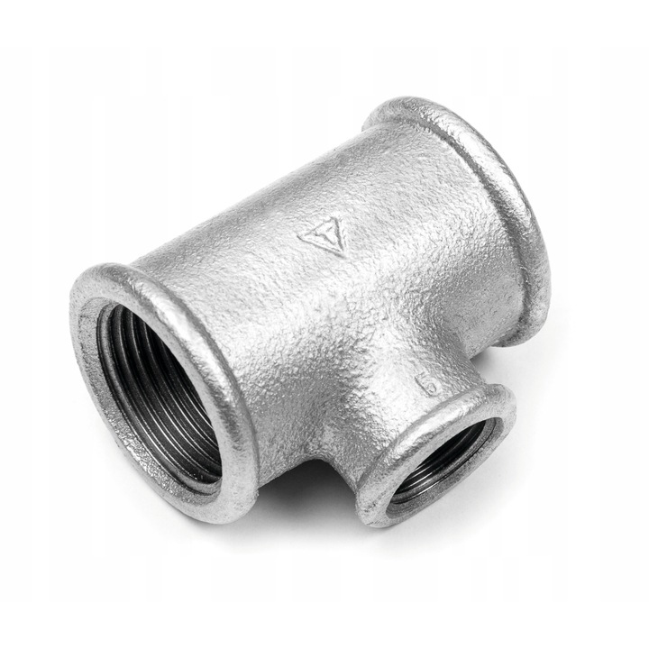 Поцинкован тройник, диамант, чугун, 2 x 1 x 2 инча, сребрист