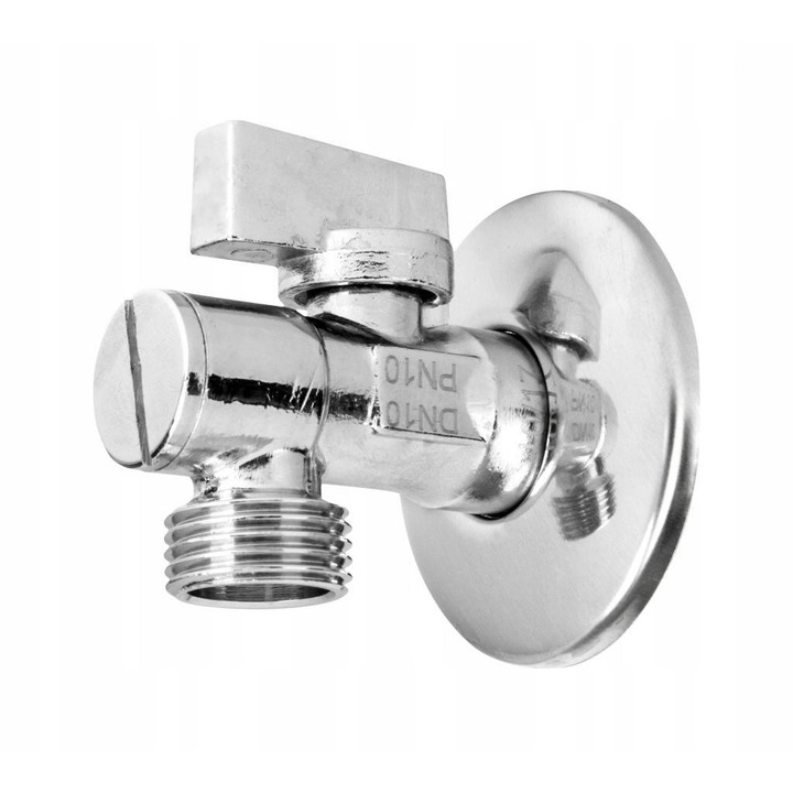 Клапан, диамантен, месингов, 1/2 x 3/8 инча, сребърен