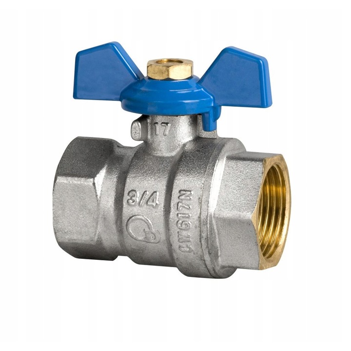 Valva cu bila Diamond, Alama, Gri/Albastru