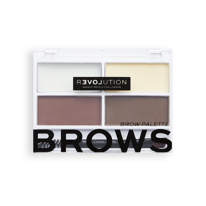 Палитра за вежди Relove Brows Makeup Revolution, Тъмни, Многцветни