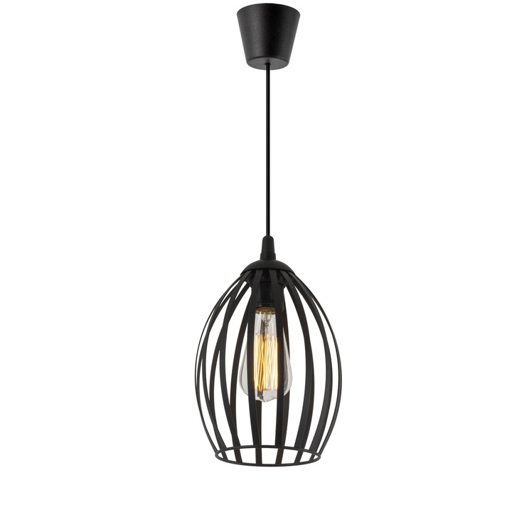 Függőlámpa, Lampex, Blanco 1 Fekete a szoba túlnyúlásához