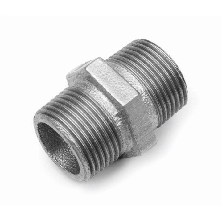 Niplu redus zincat, Diamond, Fonta, 1.5 inch, Argintiu