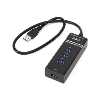 Hub Omega 4 porturi USB 3.0, 50cm, Negru Hub Omega 4 porturi USB 3.0, 50cm, Negru