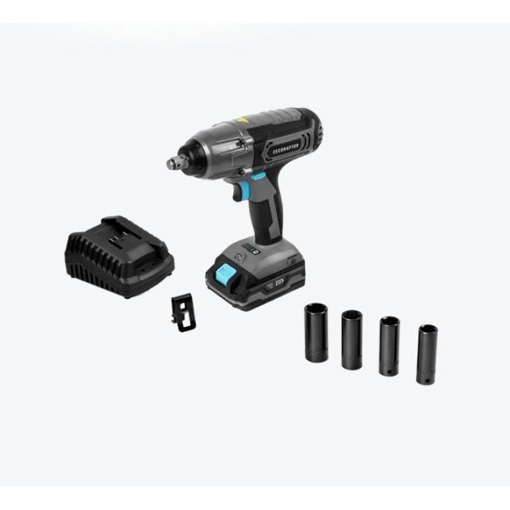 Cecotec CecoRaptor 2020 akkumulátor nélküli ütvecsavarozó, 20 V 2000 MAh akkumulátor, alapjárati fordulatszám 2300 fordulat / perc, ütési sebesség 3000 ütés / perc, maximális nyomaték 400 NM, tokmány, 100137