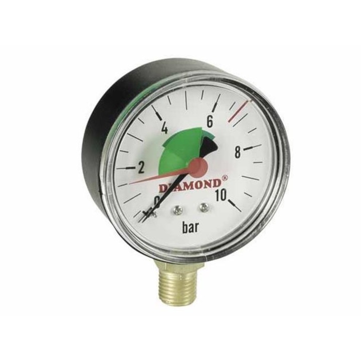 Nyomásmérő, gyémánt, 63 mm, 0-6 bar