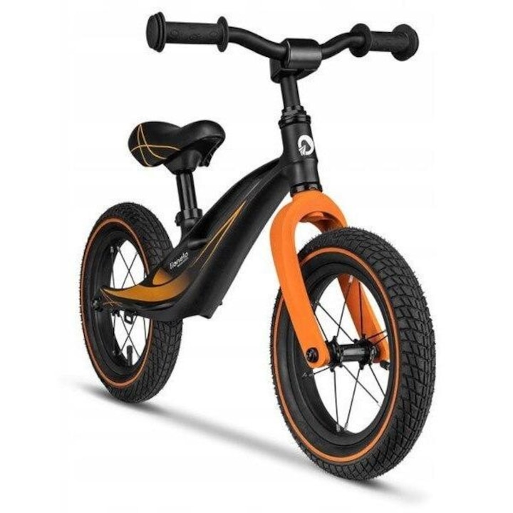 Bicicleta de echilibru, Lionelo, Bart Air, Otel, Negru/Portocaliu