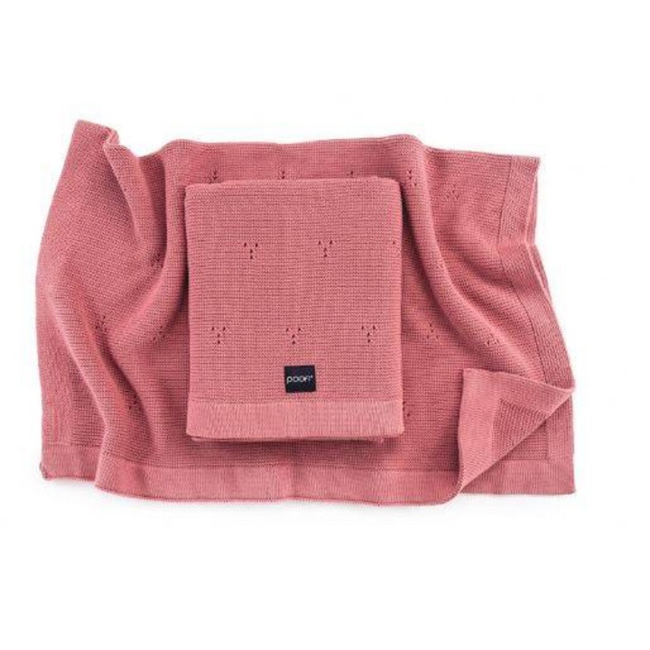 Детско одеяло, Poofi, Памук, 80х100см, Розово