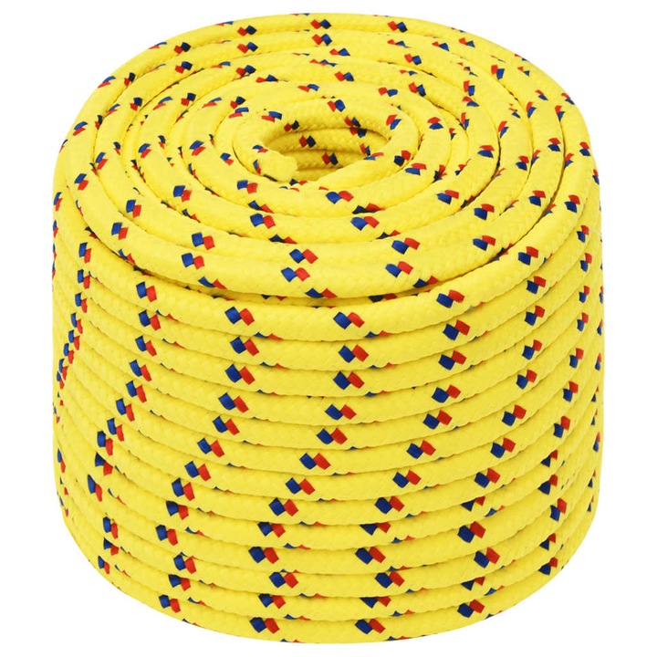 vidaXL sárga polipropilén hajókötél 14 mm 25 m 152621