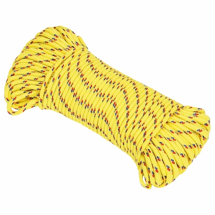 vidaXL sárga polipropilén hajókötél 4 mm 100 m 152594