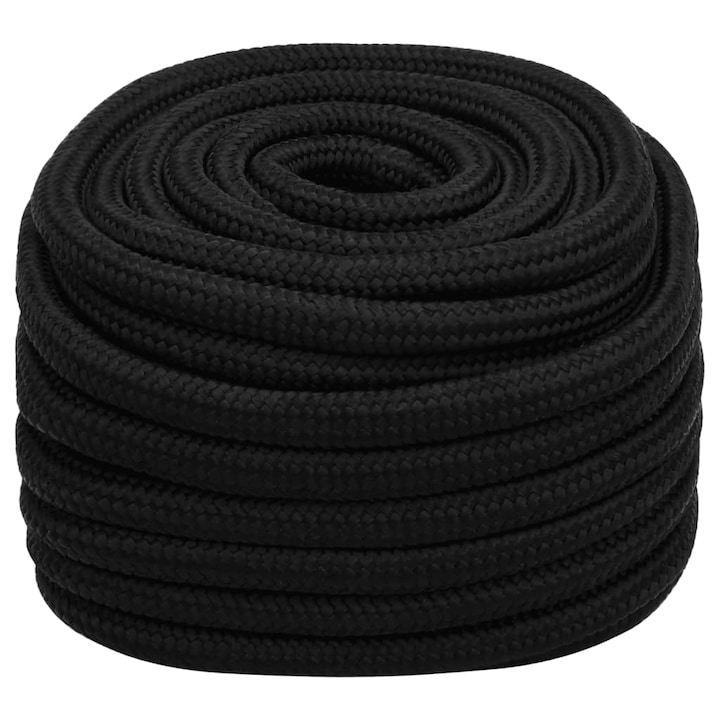 vidaXL fekete poliészter munkakötél 20 mm 25 m 152840