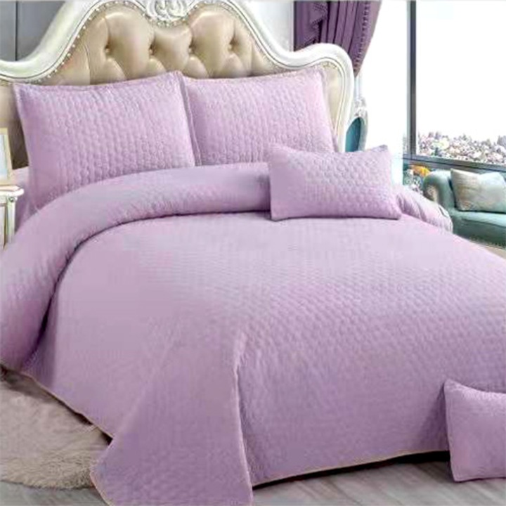 Завивка от памук и лен, 5 части, двойно легло, 220x240 см, лилаво, CBI09