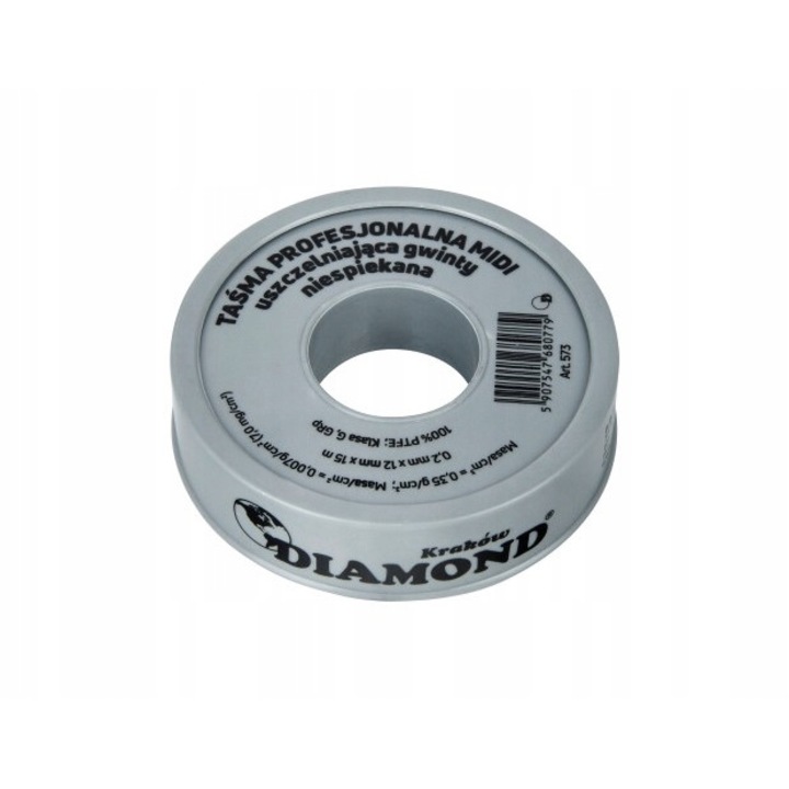 Banda profesionala, Diamond, Teflon PTFE, 15 mm x 12 mm x 0.2 mm, Gri