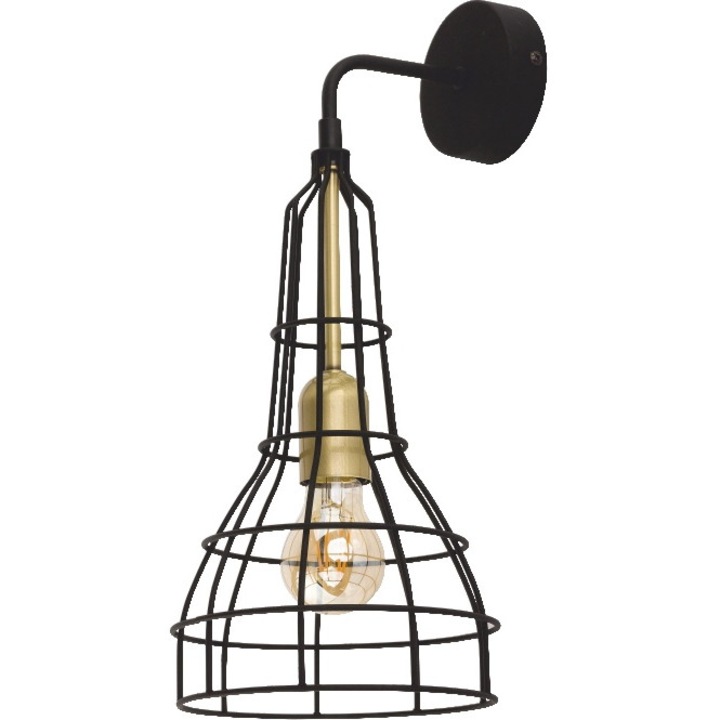 Аплик TK Lighting, Метал, Цокъл E27, Черен