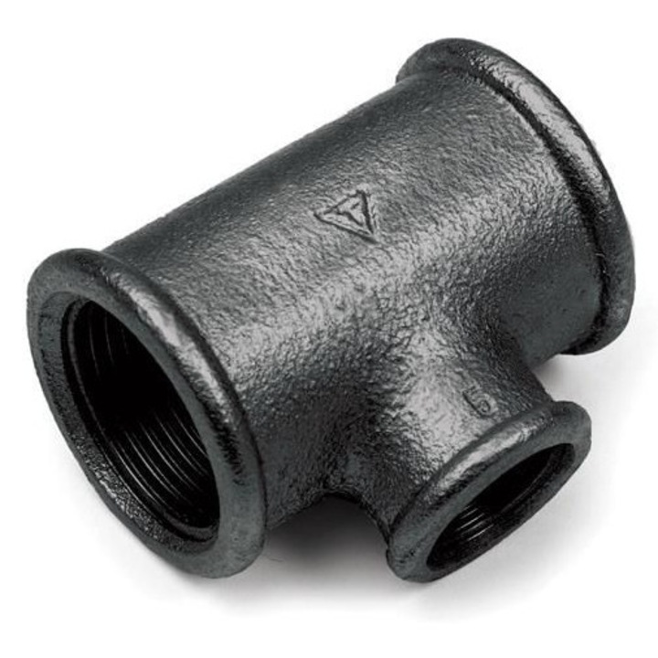 Fitting teava, Diamond, Fonta, 1/4"x1/2", Negru