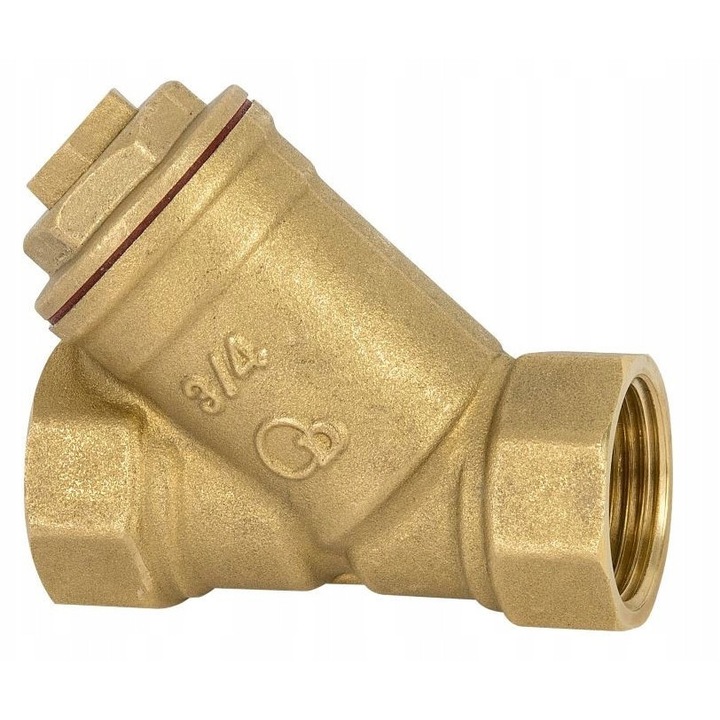 Filtru diagonal, Diamond, 3/4 inch, cu insertie magnetica, pentru instalatii de apa si incalzire, alama, otel inoxidabil, nou, articol 15m-20