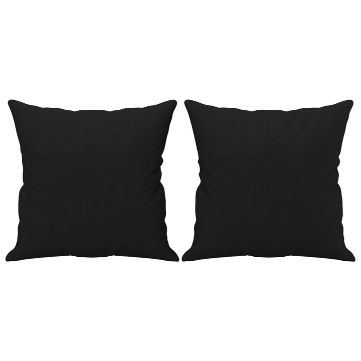 Set perne decorative vidaXL, 2 piese, negru, 40 x 40 cm, material textil, 0.6 kg