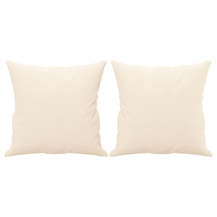 Set perne decorative vidaXL, 2 piese, crem, 40x40 cm, catifea, 0.6 kg