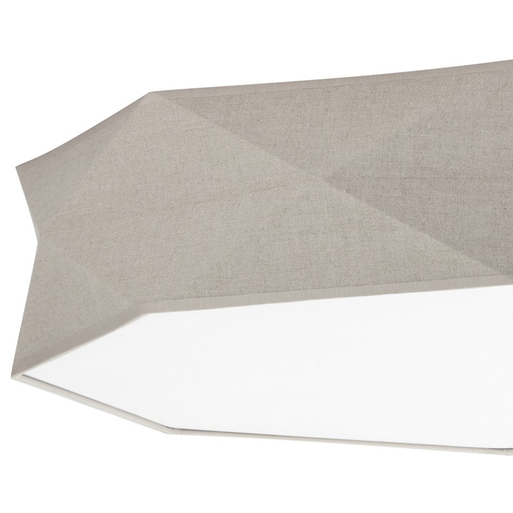 Плафон, TK Lighting, Метал, E27 цокъл, Бял/Кафяв