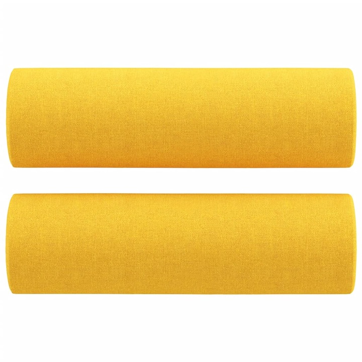 vidaXL 2 db világossárga szövet díszpárna Ø15x50 cm 349506