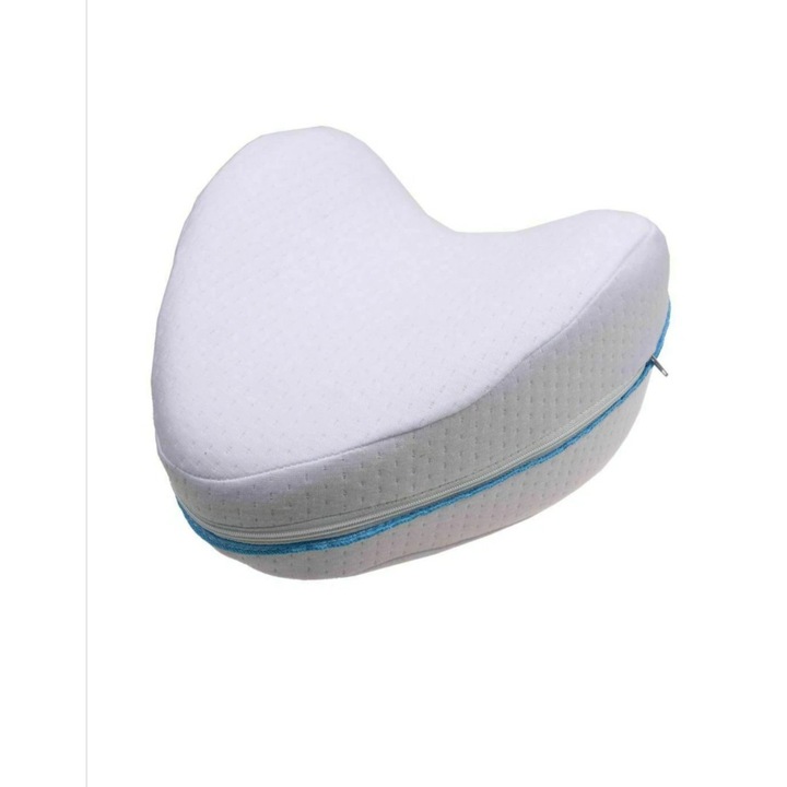 Perna ortopedica pentru genunchi si picioare, din spuma cu memorie, alb, 28 x 25 x 12.5 cm
