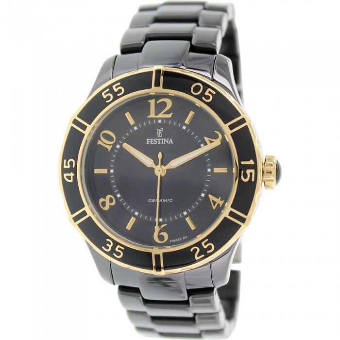 Ceas Festina dama Ceramic F16633/2 negru Ceramic Analog Quartz