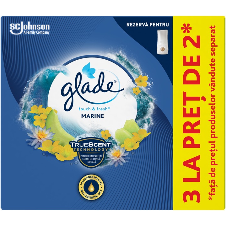 Резерва за ароматизатор Glade Microspray, Marine, 3x10 мл