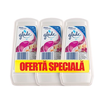 Pachet odorizant de aer pentru camera gel solid Glade, Relaxing Zen, 3 x 150 g Pachet odorizant de aer pentru camera gel solid Glade, Relaxing Zen, 3 x 150 g