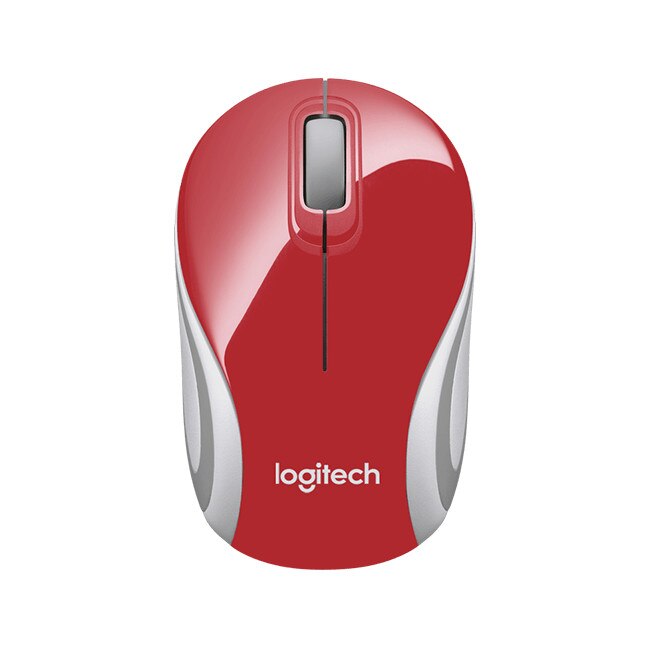 Mouse Wireless, Logitech, M187, Rosu/Alb